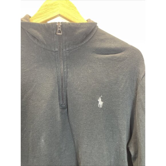 Polo Ralph Lauren Performance 1/4 Zip Pullover Mens Size Medium Black soft - Picture 2 of 6